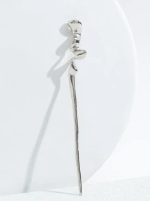 极简骷髅头发夹，Y2K风格发髻造型发夹，发髻器，发髻发饰，发型设计发夹，学生用品，发饰，头部饰品，女士发饰 - 銀色 - 查看 1