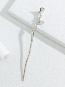 极简骷髅头发夹，Y2K风格发髻造型发夹，发髻器，发髻发饰，发型设计发夹，学生用品，发饰，头部饰品，女士发饰 - 銀色 - 查看 2