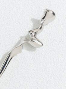 极简骷髅头发夹，Y2K风格发髻造型发夹，发髻器，发髻发饰，发型设计发夹，学生用品，发饰，头部饰品，女士发饰 - 銀色 - 查看 3