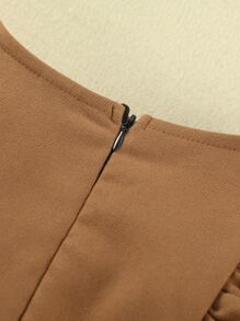 Toddler Girls 1pc Butterfly Appliques Contrast Mesh Ruffle Trim Belted Dress - Multicolor - View 4