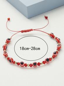 Evil Eye Decor Beaded Bracelet - Multicolor - View 4