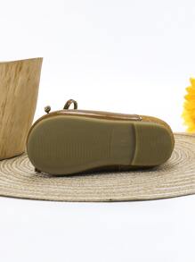 Girls Bow Decor Side Zipper Boots - Brown - View 3