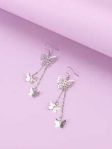 Bông tai thả bướm - Bạc - Xem 1