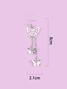 Bông tai thả bướm - Bạc - Xem 3