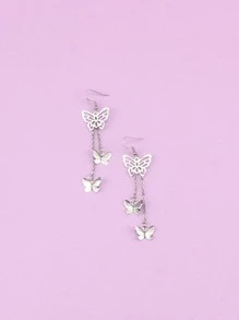 Bông tai thả bướm - Bạc - Xem 4