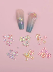 Mixed Color Glittering Five-petal Flower Decoration - Multicolor - View 2