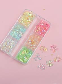 Mixed Color Glittering Five-petal Flower Decoration - Multicolor - View 3