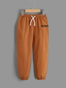 SHEIN Toddler Boys Letter Graphic Pullover & Drawstring Waist Pants - Multicolor - View 6