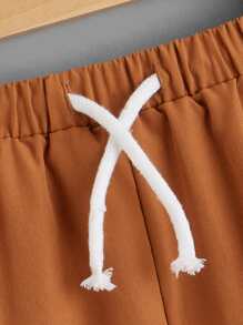 SHEIN Toddler Boys Letter Graphic Pullover & Drawstring Waist Pants - Multicolor - View 7