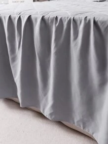 1pc Plain Color Quilted Bed Skirt - Grey - View 2