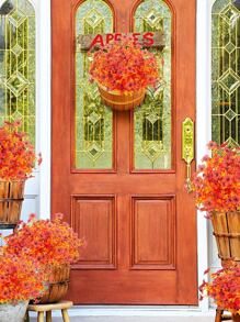 Hoa nhân tạo 1 nhánh - Màu Cam cháy - Xem 3