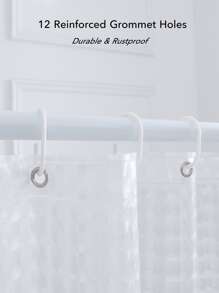 1入組71英寸x71英寸防水北歐浴簾套裝帶12入組掛鉤 - 無色 - 查看 3