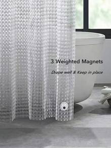 1入組71英寸x71英寸防水北歐浴簾套裝帶12入組掛鉤 - 無色 - 查看 4