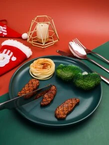 1set Christmas Stainless Steel Tableware With Storage Bag - Silver - View 5