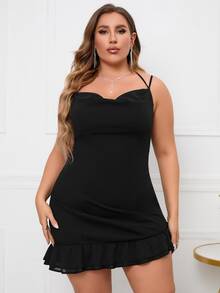 PARTHEA Vestido escote drapeado con cordón trasero bajo con fruncido - Ver 8