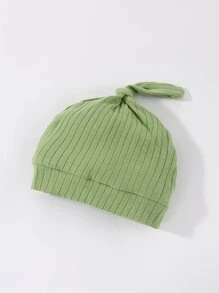 Newborn Baby Ribbed Knit Jumpsuit - Green - View 5