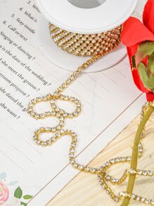 1入組爪水鑽水晶流蘇DIY衣服耳環配件珠子鑽石水鑽鏈條 - 金色 - 查看 2