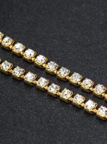 1入組爪水鑽水晶流蘇DIY衣服耳環配件珠子鑽石水鑽鏈條 - 金色 - 查看 4