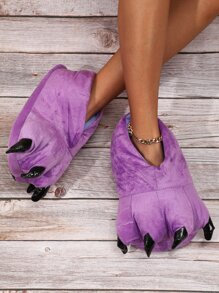 Dinosaur Claw Design Novelty Slippers - Purple - View 5