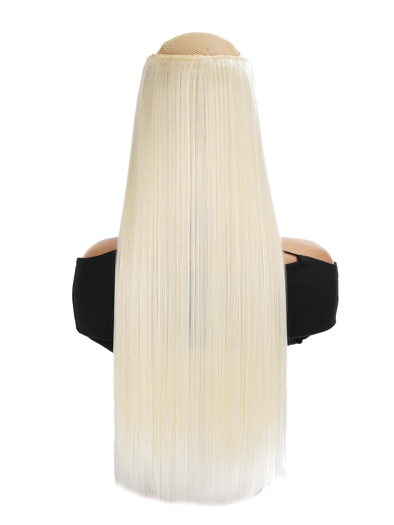 Clip In Long Straight Synthetic Hair Extension - White - View 1