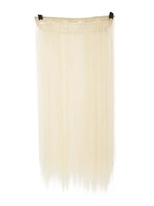 Clip In Long Straight Synthetic Hair Extension - White - View 4