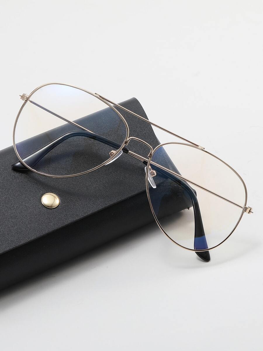 Men Aviator Frame Eyeglasses - Gold - View 1