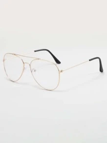 Men Aviator Frame Eyeglasses - Gold - View 2