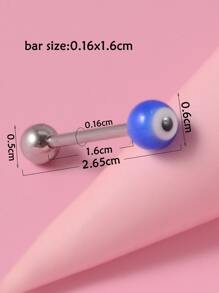 Fashionable Evil Eye Decor Tongue Barbell Ring Stainless Steel For Women & Men No Piercing Needed Septum Body Jewelry - Multicolor - View 3