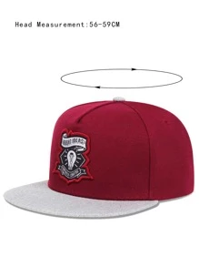 Men Letter Embroidery Hip Hop Cap - Burgundy - View 4