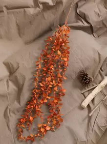 1 件人造塑料桉树悬挂藤蔓 - 家居和办公室货架装饰、情人节、礼物的完美选择 - 亮橙色 - 查看 8