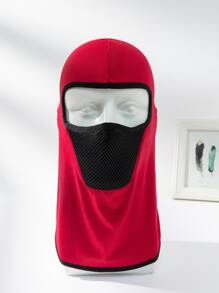 Men Two Tone Balaclava Cap - Red - View 3