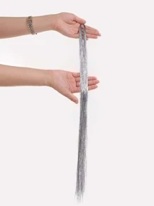 1 pieza Extensión del pelo largo recto sintético - Plateado - Ver 4