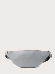 Riñonera con diseño metal doble cremallera - Gris - Ver 3