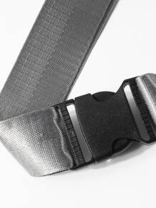 Riñonera con diseño metal doble cremallera - Gris - Ver 9