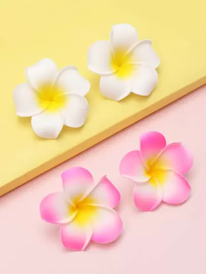 4个少女花朵装饰发夹