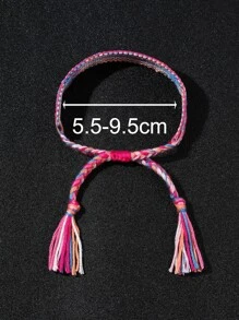 Fashionable and Popular 12pcs Men Geometric Pattern Tassel Decor Bracelet for Vacation and for a Stylish Look - Multicolor - View 3