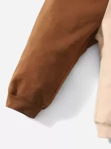 SHEIN 嬰兒雙色拉鏈連帽衫和運動褲不帶T恤 - 彩色 - 查看 4