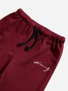 SHEIN Cậu bé Tween Đồ họa Chữ cái Áo Hoodie & Quần thể thao - Màu Tím - Xem 4