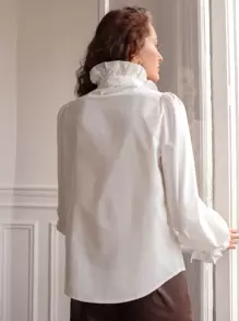 SHEIN Frenchy 荷叶边灯笼袖衬衫