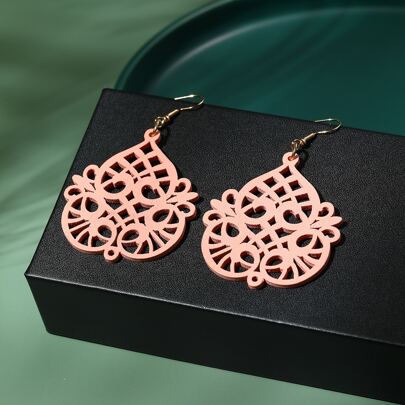 Hollow Out Geometric Decor Drop Earrings