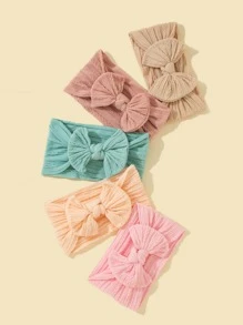 5入組嬰兒蝴蝶結裝飾髮箍 - 彩色 - 查看 2