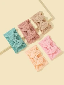 5入組嬰兒蝴蝶結裝飾髮箍 - 彩色 - 查看 3