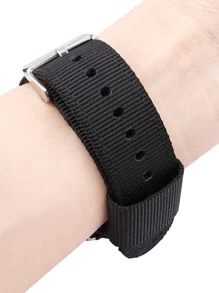 1 pieza Correa de reloj nailon - Negro - Ver 3