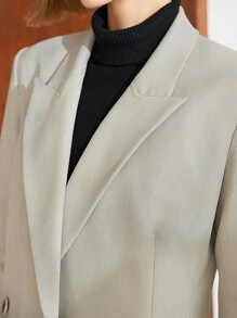 MOTF PREMIUM 粘膠纖維雙排釦腰帶西裝外套 - 淺灰色 - 查看 7