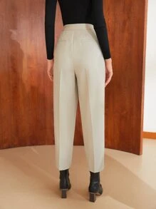 MOTF PREMIUM VISCOSE PRESS CREASE TAILORED TROUSERS - Beige - View 3