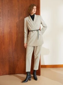 MOTF PREMIUM VISCOSE PRESS CREASE TAILORED TROUSERS - Beige - View 4