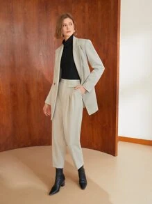 MOTF PREMIUM VISCOSE PRESS CREASE TAILORED TROUSERS - Beige - View 6