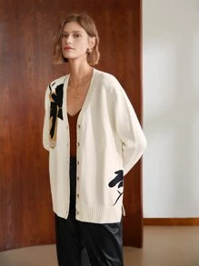 MOTF PREMIUM 羊毛混紡長款開衫 - 白色 - 查看 6