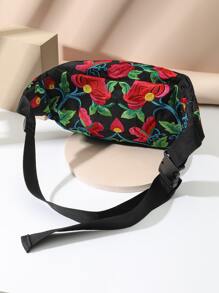 Floral Embroidered Large Capacity Bum Bag - Multicolor - View 2