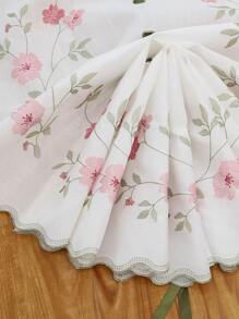 Floral Embroidery Single Panel Sheer Curtain - Multicolor - View 7